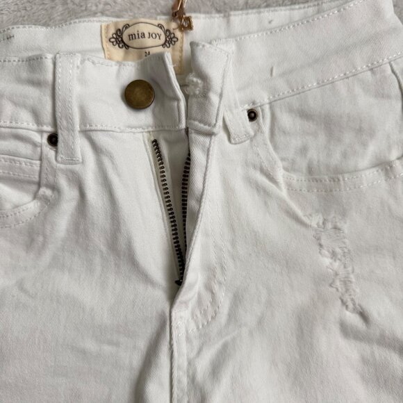 Joyfolie Clancy White Distressed Skinny Fit Jeans By Mia Joy Size 24 new - Picture 6 of 14